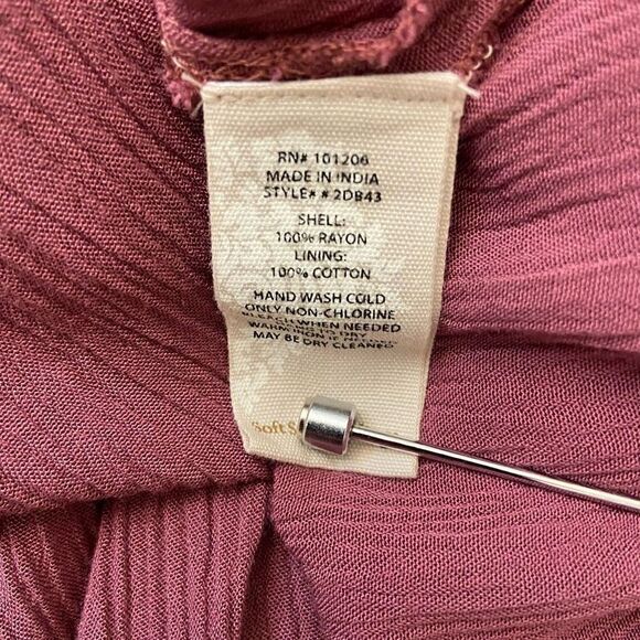 Soft Surroundings Mauve Katriene Sleeveless Crinkle Maxi Dress Small - Picture 5 of 6